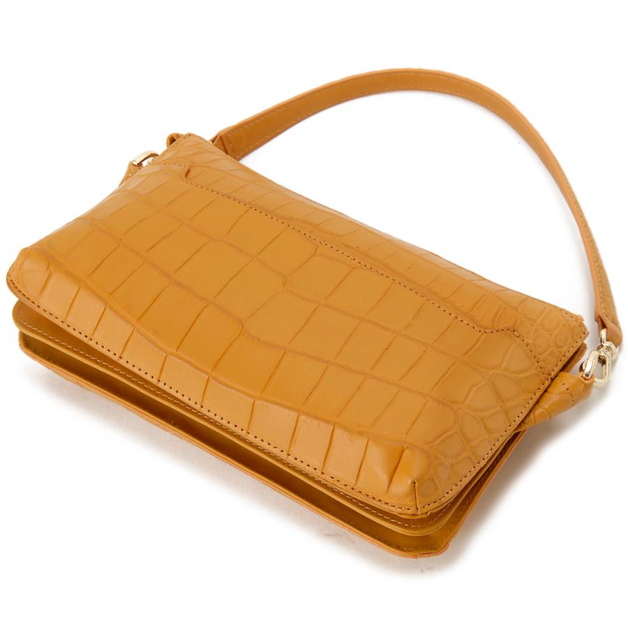 クロコダイル ショルダーバッグ レディース マットクロコ センター