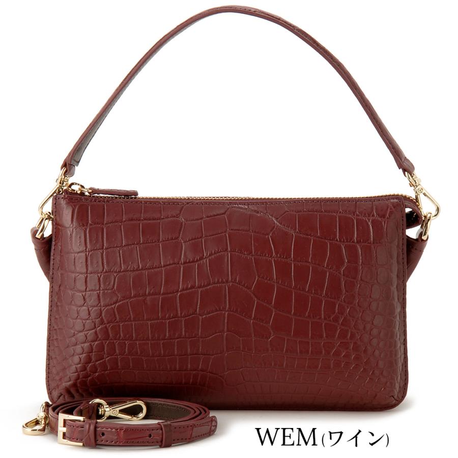 クロコダイル ショルダーバッグ レディース マットクロコ センター