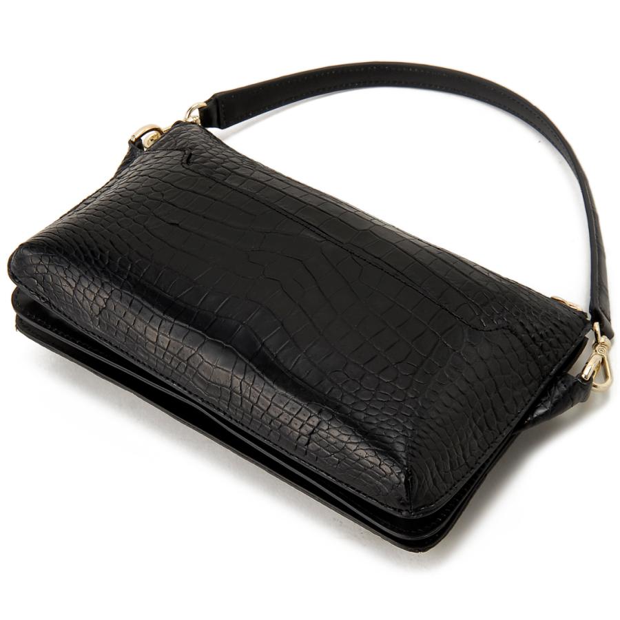 クロコダイル ショルダーバッグ レディース マットクロコ センター