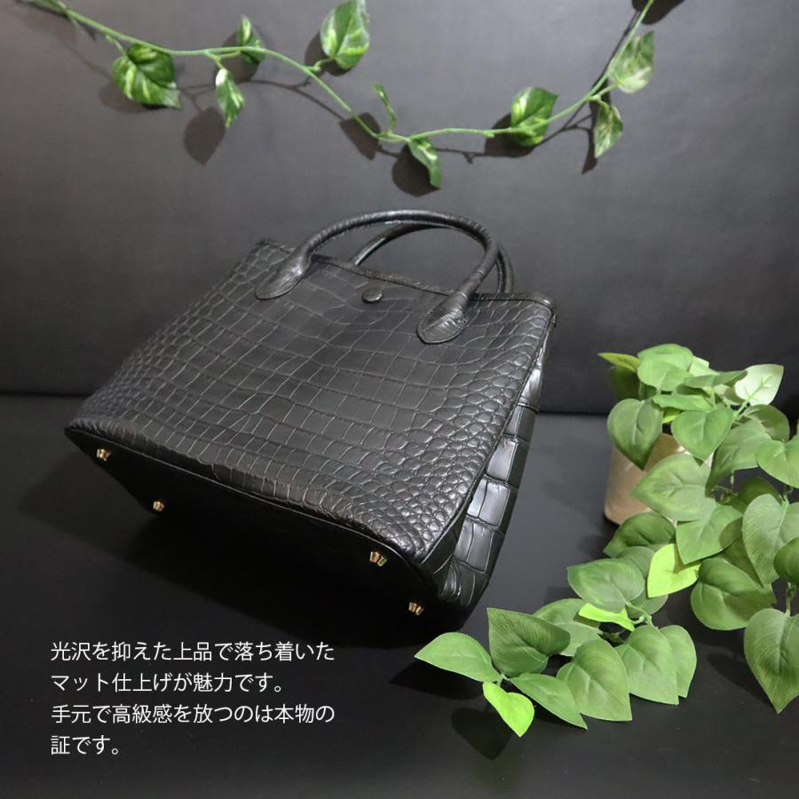 マットクロコダイル ハンドバッグ レディース ワニ革 本革 高級