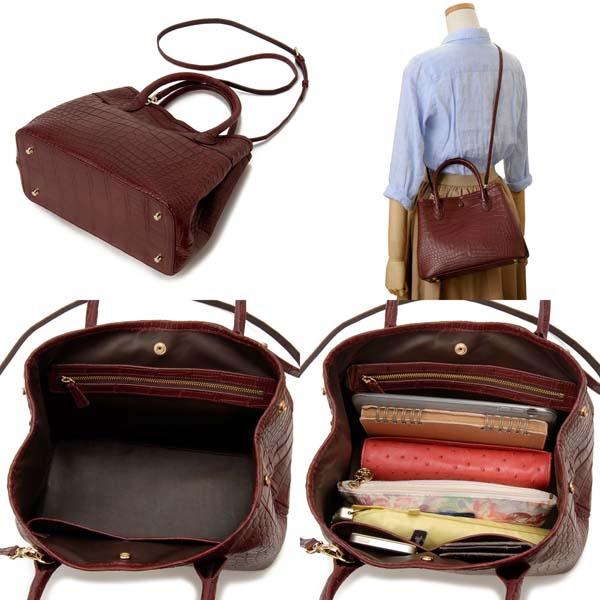 爆買WEEKセール マットクロコダイル ハンドバッグ レディース ワニ革