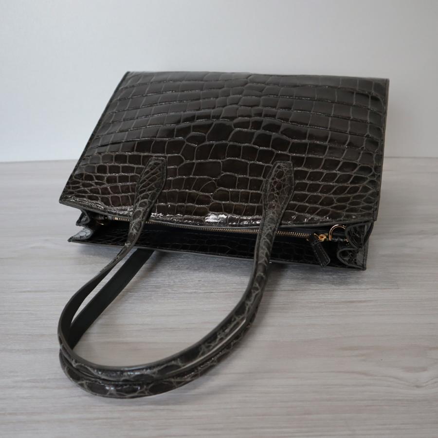 美品✨️RODANIA ロダニア クロコダイル ハンドバッグ ブラック 高級 RODANIA（ロダニア） タイムセール イタリア製シャイニング