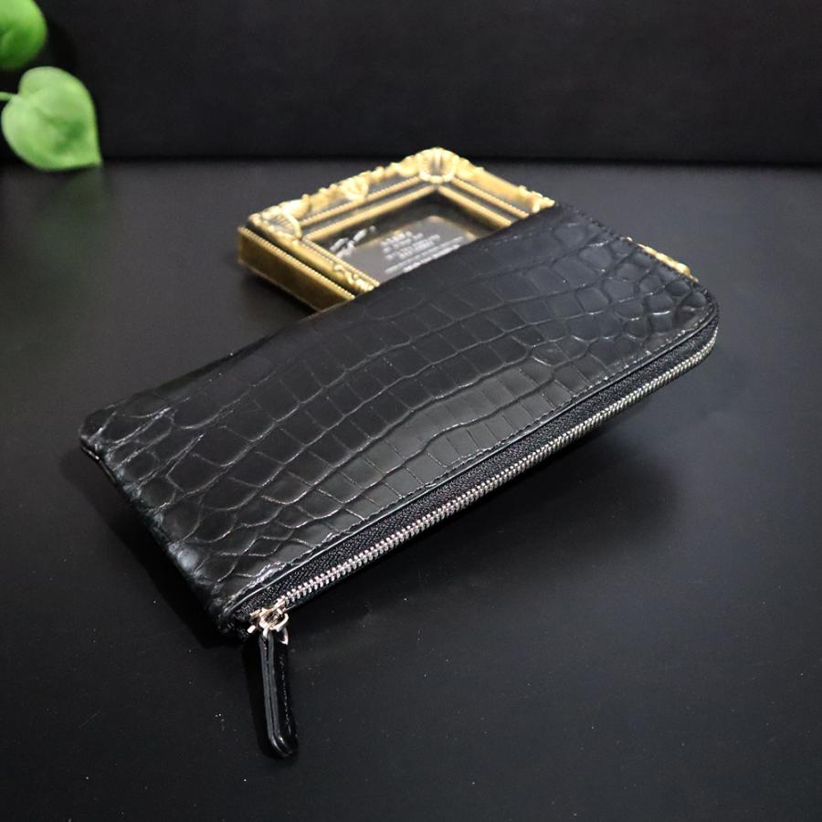 クロコダイルL字ファスナ−財布 長財布 ワニ革 本革 RODANIA
