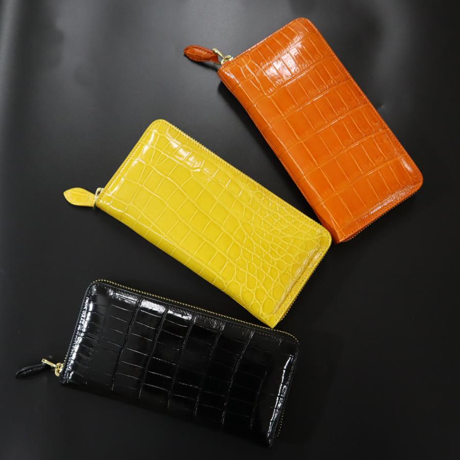 未使用級 1620 RODANIA クロコダイル 長財布 無双 シャイニング クロコダイル 長財布 無双 長札入れ ワニ革 本革 ブラック RODANIA