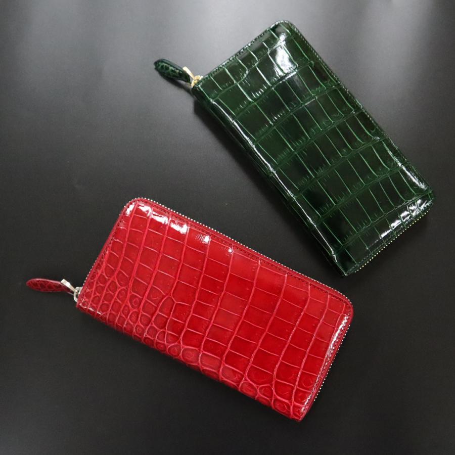 クロコダイル 長財布 シャイニング 光沢 メンズ レディース RODANIA