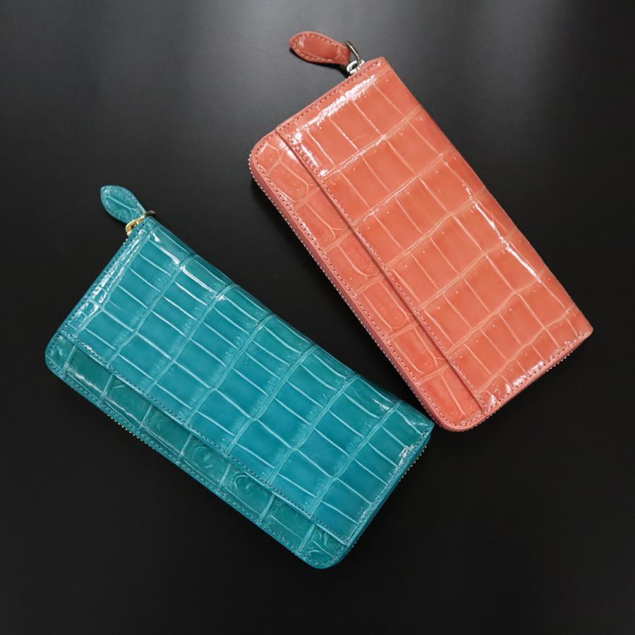 クロコダイル 長財布 シャイニング 光沢 メンズ レディース RODANIA