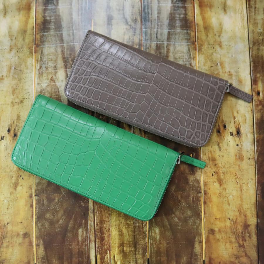 ポイント10倍 クロコダイル 長財布 ワニ革 本革 マット仕上げ 公式