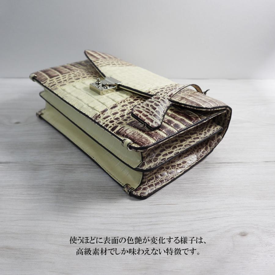 RODANIA（ロダニア） カイマンワニ×牛革 セカンドバッグ メンズ テイル