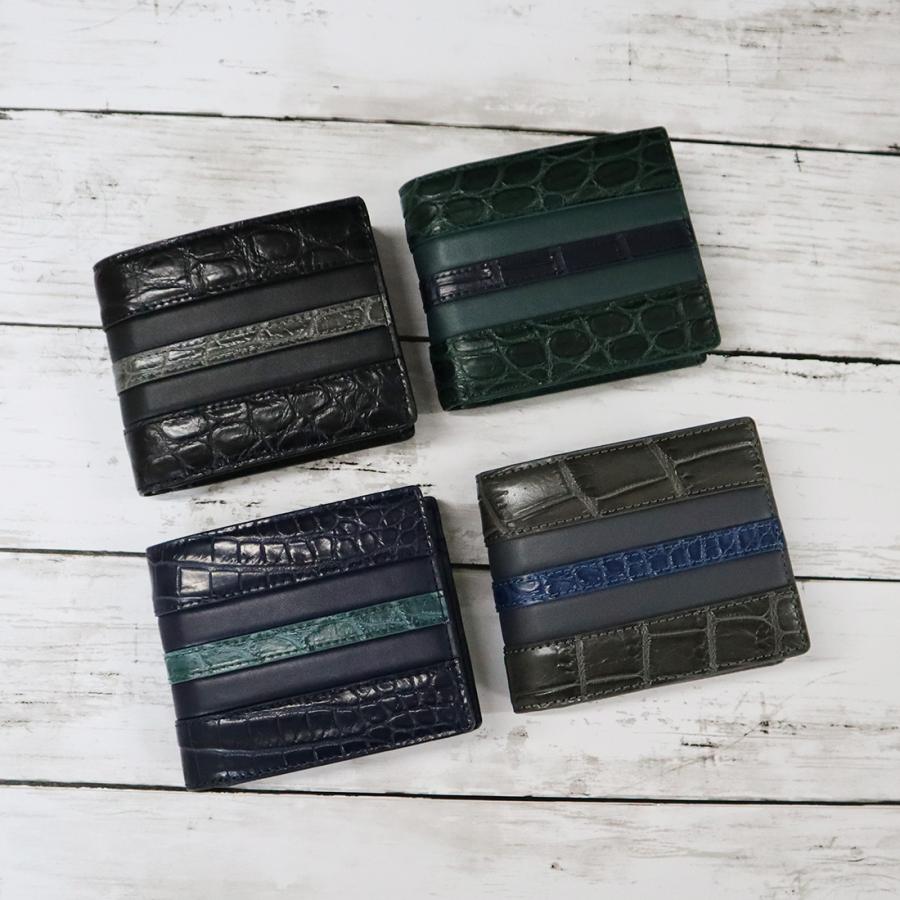 只今決算セール 在庫一掃セール クロコダイル×牛革 二つ折り財布 メンズ ワニ革 本革  開運 金運 財運 縁起 財布 高級皮革 高級財布 | RODANIA | 03