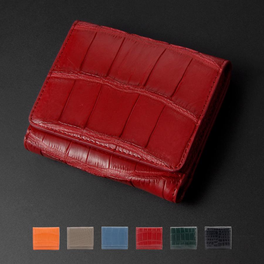 マット クロコダイル 二つ折り財布 コンパクト財布 ワニ革 財布 ロダニア RODANIA RDOC282 | RODANIA