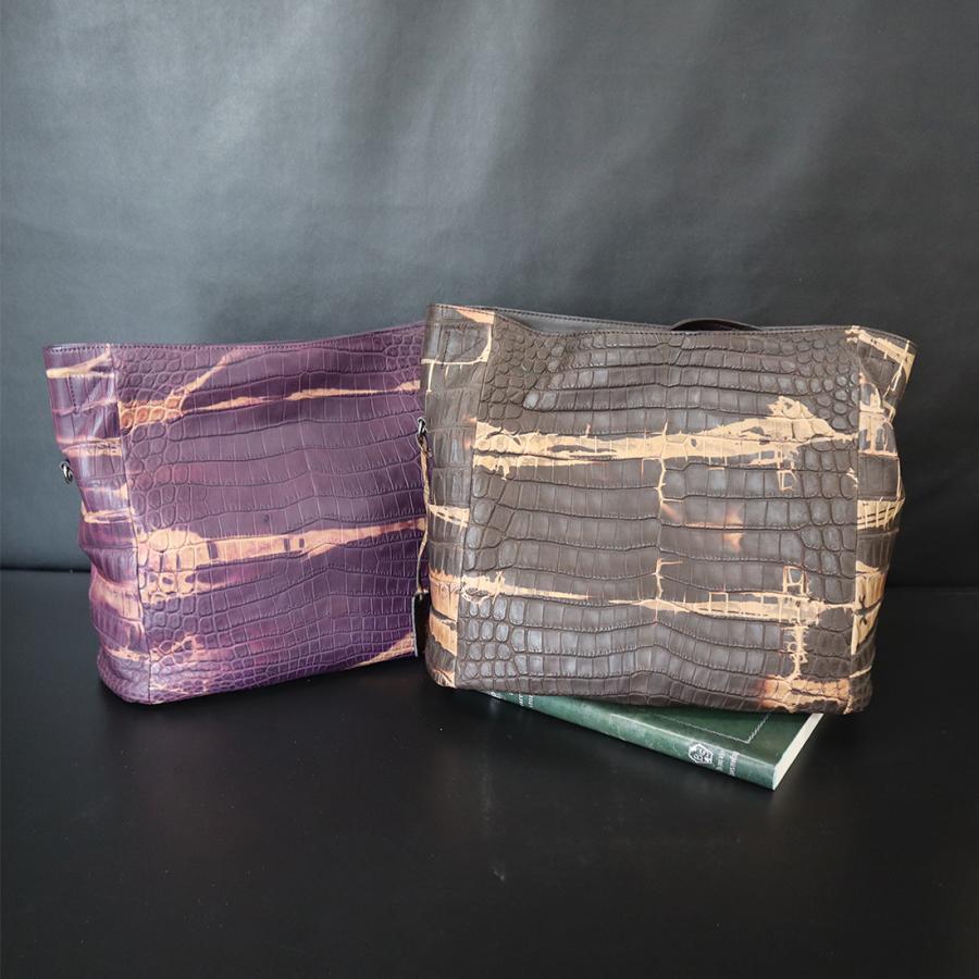 RODANIA ロダニア 変わり染め クロコダイル ショルダーバッグ レディース 高級皮革 RODANIA（ロダニア） 変わり染め クロコダイル ショルダーバッグ