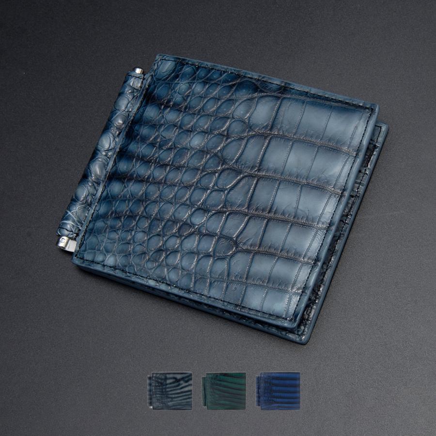 グラデーション クロコダイル 二つ折り財布 マネークリップ メンズ RODANIA ロダニア RDOC50584 高級特選 RODANIA（ロダニア） グラデーション クロコダイル 二つ折り財布