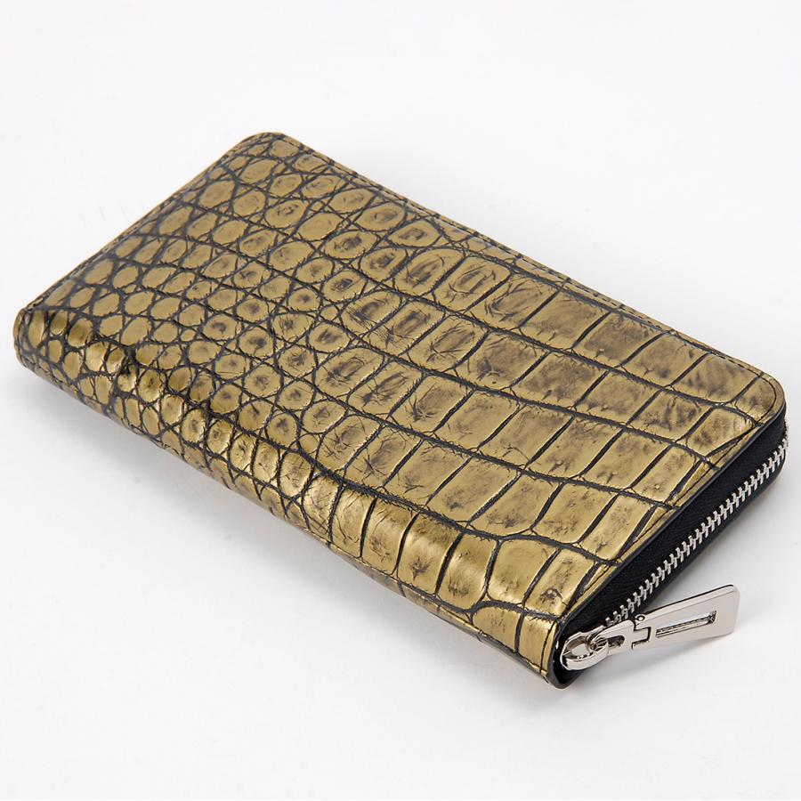 RODANIA（ロダニア） クロコダイル 手染め メタルカラー 長財布 メンズ
