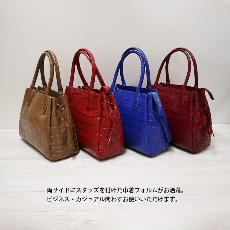 クロコダイル ハンドバッグ レディース 目地染め ワニ革 本革 高級皮革 RODANIA ロダニア クロコダイル ハンドバッグ レディース 目地染め ワニ革 本革 高級皮革