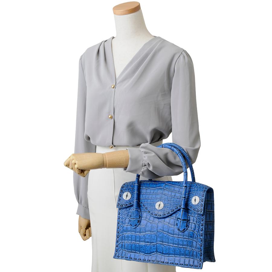 クロコダイル ハンドバッグ レディース 目地染め ワニ革 本革 RODANIA