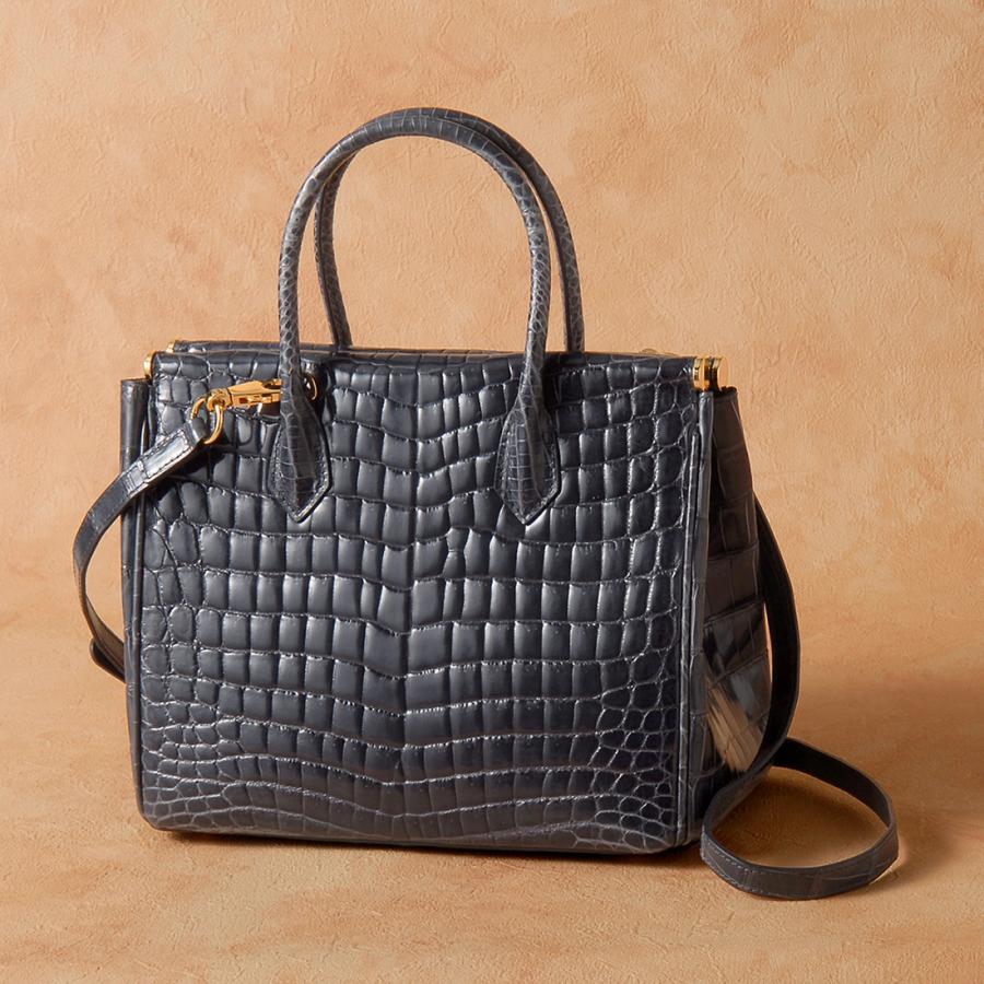 HCP シャイニング クロコダイル ハンドバッグ レディース RODANIA ロダニア RDOC6196BKSP RODANIA（ロダニア） HCP シャイニング クロコダイル ハンドバッグ