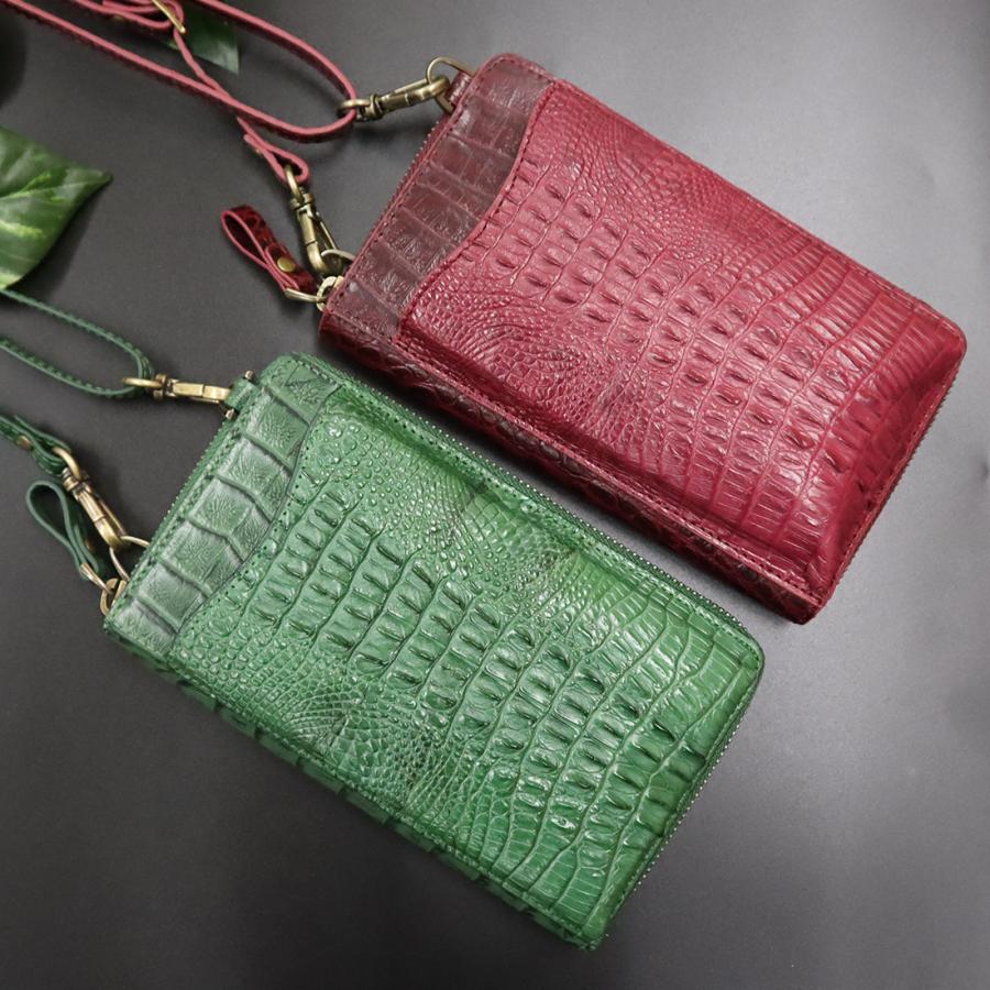 バレンタインセール クロコダイル ショルダーバッグ ポシェット