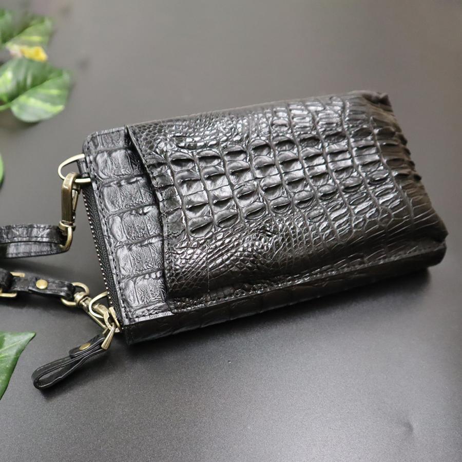 クロコダイル ショルダーバッグ ポシェット RODANIA ロダニア ホーン