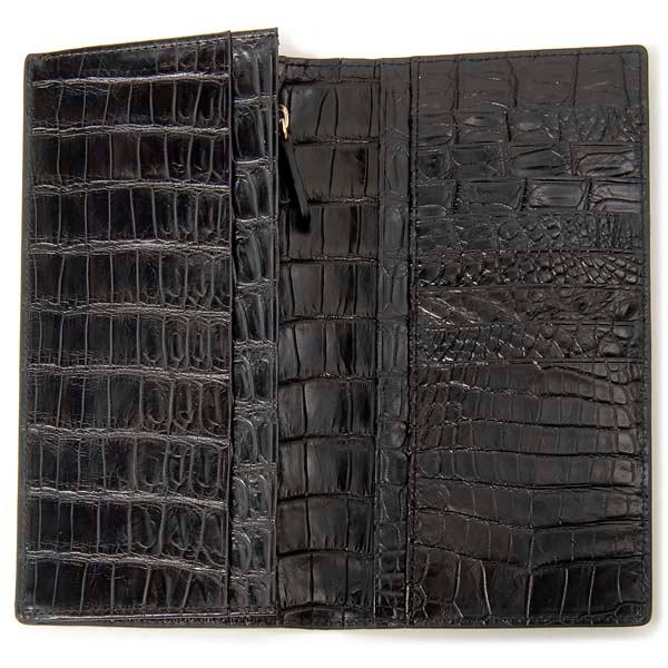 クロコダイル 長財布 無双 長札入れ ワニ革 本革 ブラック