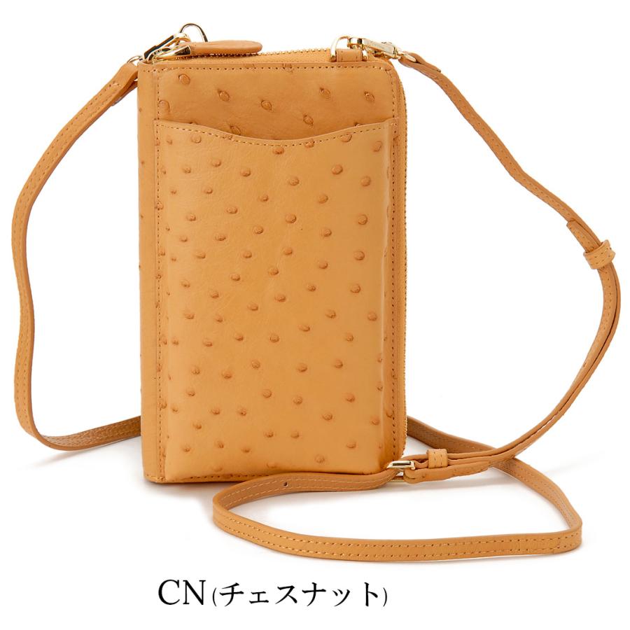 ボーナスストアPlus対象店 オーストリッチ ショルダーバッグ 長財布