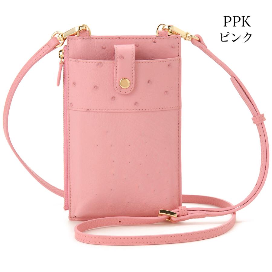 オーストリッチ ショルダーバッグ スマホポシェット 本革 RODANIA 
