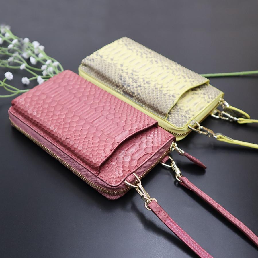 ダイヤモンドパイソン スマホポシェット ショルダーバッグ ヘビ ダイヤモンドパイソン スマホポシェット ショルダーバッグ ヘビ