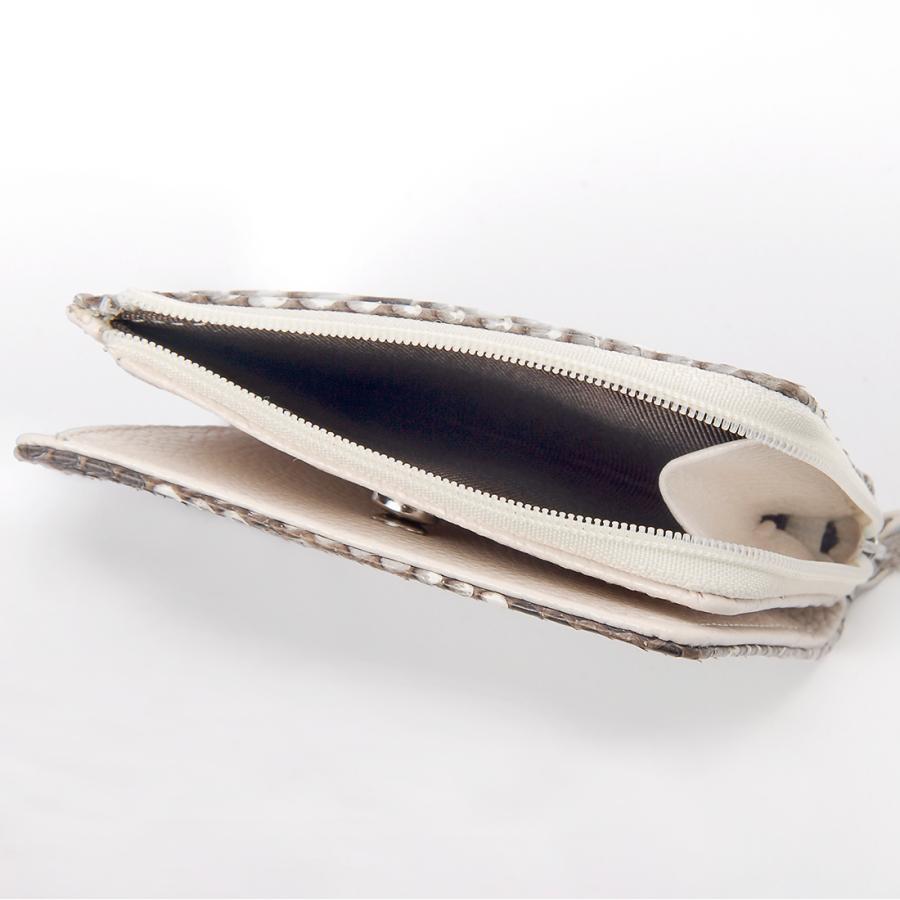 バレンタインセール 在庫一掃セール パイソン 二つ折り財布 コンパクト財布 パイソン ヘビ 蛇革 本革 開運 金運 財運 縁起 財布 |  | 09