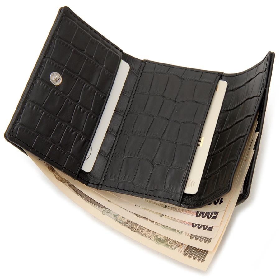 ミニ財布 コンパクト財布 牛本革 折財布 三つ折り財布 スマート