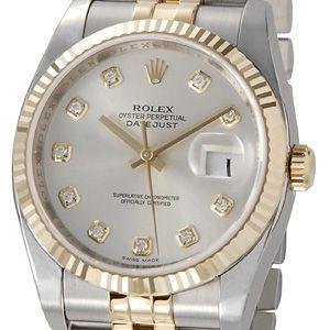 ロレックス ROLEX 116233 G-SV デイトジャスト シルバー ダイヤモンド10P メンズ 腕時計 新品 当店5年保証｜s-select