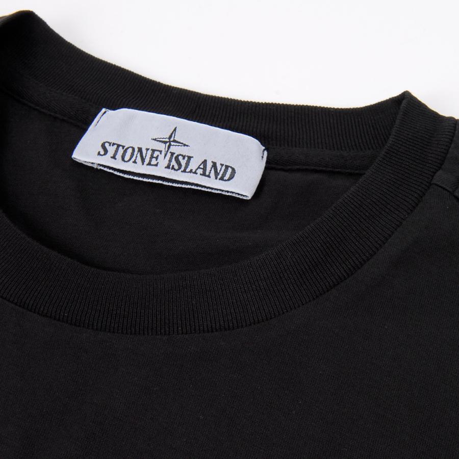 STONE ISLAND ストーンアイランド ロンT メンズ ブラック 長袖 Tシャツ