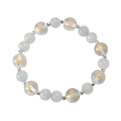 開運/パワーストーン】 天然石水晶 七福神 ブレスレット アクアマリン