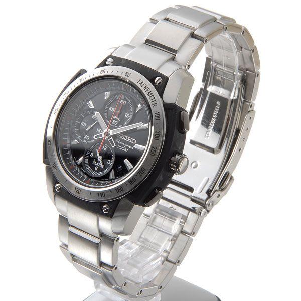 セイコー SEIKO メンズ 腕時計 SNAD47P1 クロノグラフ アラーム ブラック×シルバー セイコーウオッチ ブランド｜s-select｜02