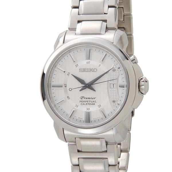 セイコー ホワイト クォーツ Premier SNQ155P1 腕時計 メンズ プルミエ Seiko 腕時計 代引き人気 