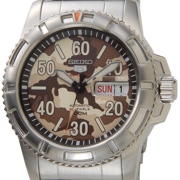 ヤフービッグボーナス セイコー SEIKO SEIKO5 スポーツ 腕時計 SRP221K1 自動巻き メンズ ブラウンカモフラージュ セイコーウオッチ ブランド｜s-select