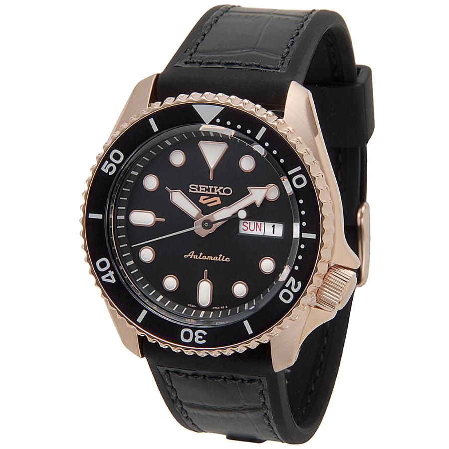 スーパーセール SEIKO 5 セイコーファイブ SRPD76K1 腕時計 メンズ オートマチック ブラック×ローズゴールドの画像