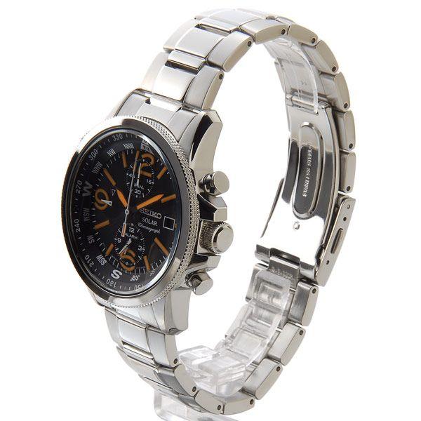 SEIKO セイコー 腕時計 クロノグラフ ソーラー SSC077P1 ブラック