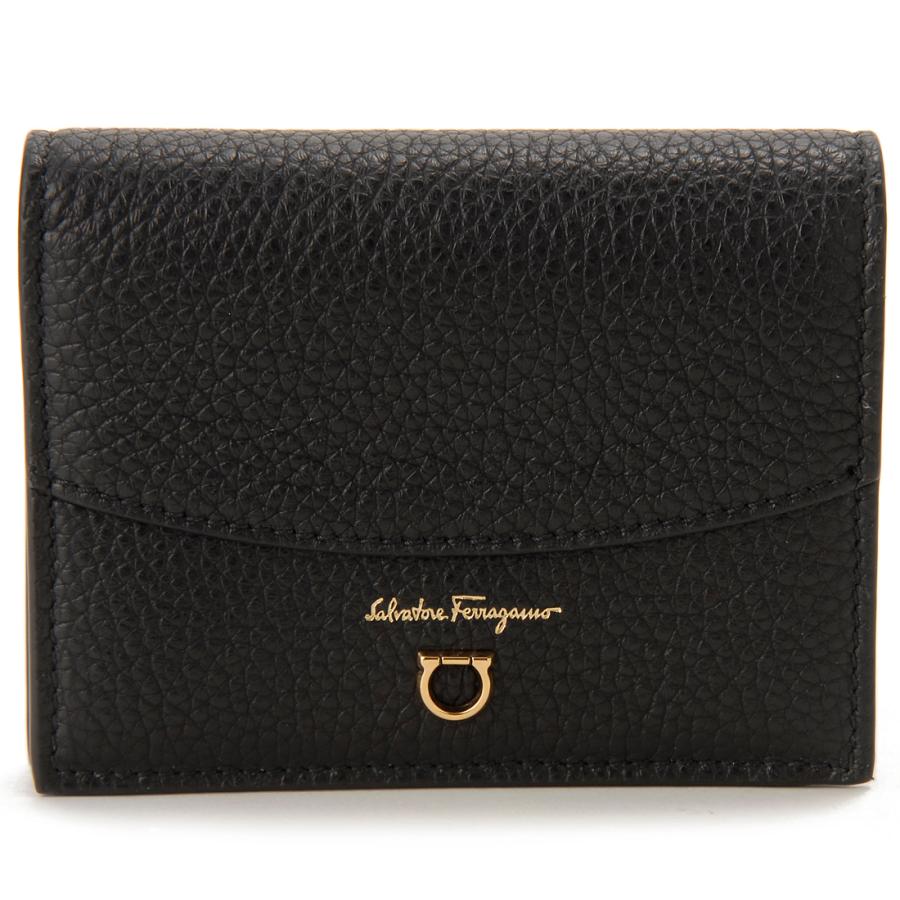FERRAGAMO（フェラガモ） 二つ折り財布 レディース ブラック SFE22