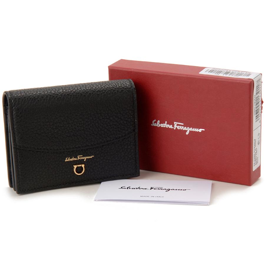 FERRAGAMO（フェラガモ） 二つ折り財布 レディース ブラック SFE22