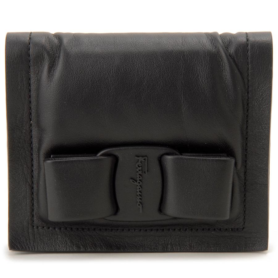 FERRAGAMO（フェラガモ） 二つ折り財布 レディース ブラック 22 0288