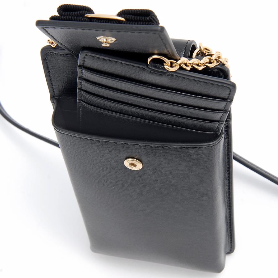 Ferragamo フェラガモ ショルダーバッグ レディース ブラック 22 0381 755402 VARA GROS GRAIN FERRAGAMO（フェラガモ） ショルダーバッグ レディース ブラック 22