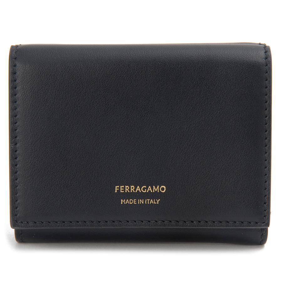 FERRAGAMO（フェラガモ） 三つ折り財布 レディース ブラック 22 0867