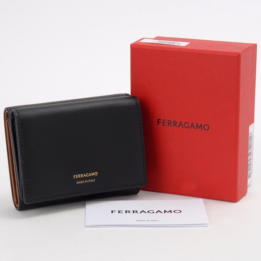 FERRAGAMO（フェラガモ） 三つ折り財布 レディース ブラック 22 0867