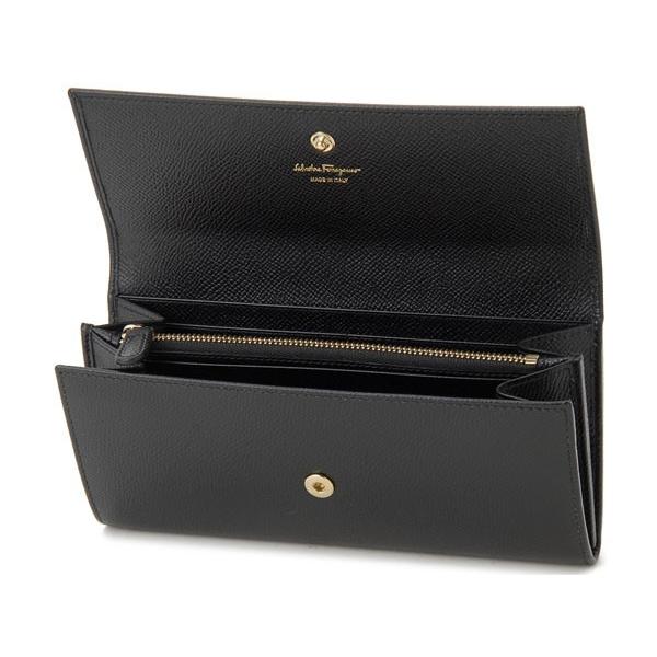 美品‼️サルヴァトーレフェラガモ 長財布 レザー ガンチーニ クリップ ブラック フェラガモ 長財布 ガンチーノクリップ ブラック レディース