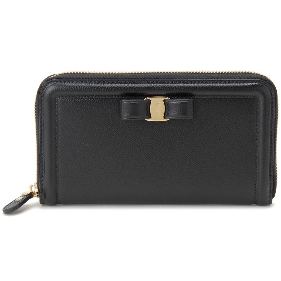 ☆Salvatore Ferragamo☆ GANCIO ラウンドzip長財布 NERO♪ FERRAGAMO サルヴァトーレ フェラガモ Salvatore Ferragamo