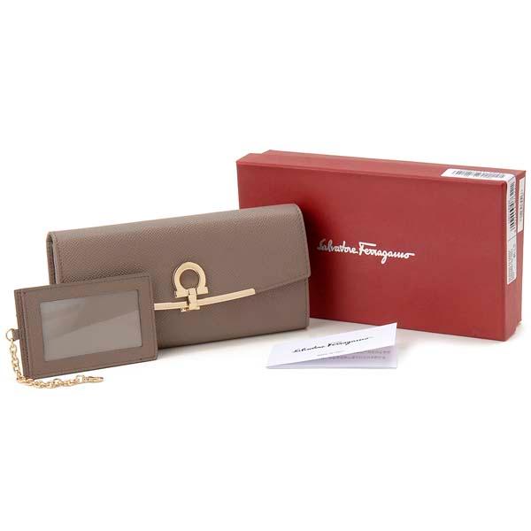 Ferragamo フェラガモ 長財布 レディース グレージュ 22 D150 714922 