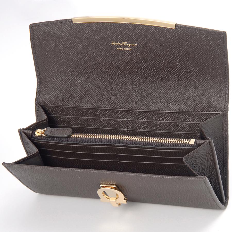 ボーナスストアPlus10％対象店 フェラガモ Ferragamo 長財布 レディース ブラウン 22 D150 770282 ガンチーニの画像