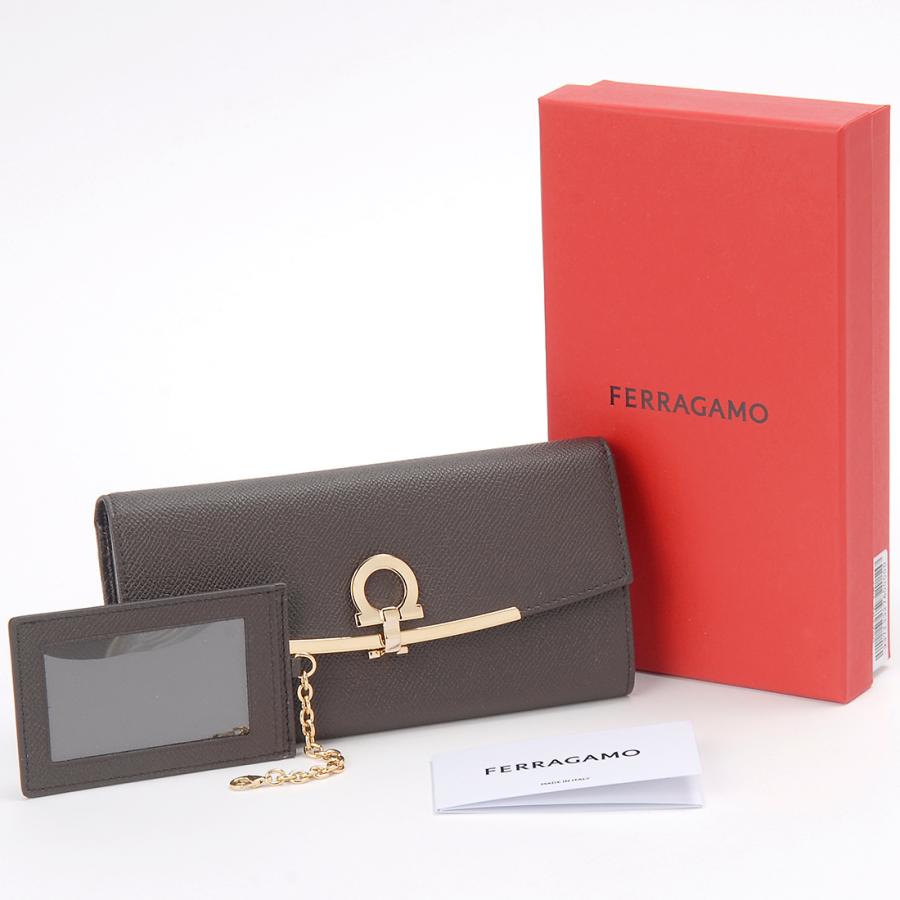 ボーナスストアPlus10％対象店 フェラガモ Ferragamo 長財布 レディース ブラウン 22 D150 770282 ガンチーニの画像