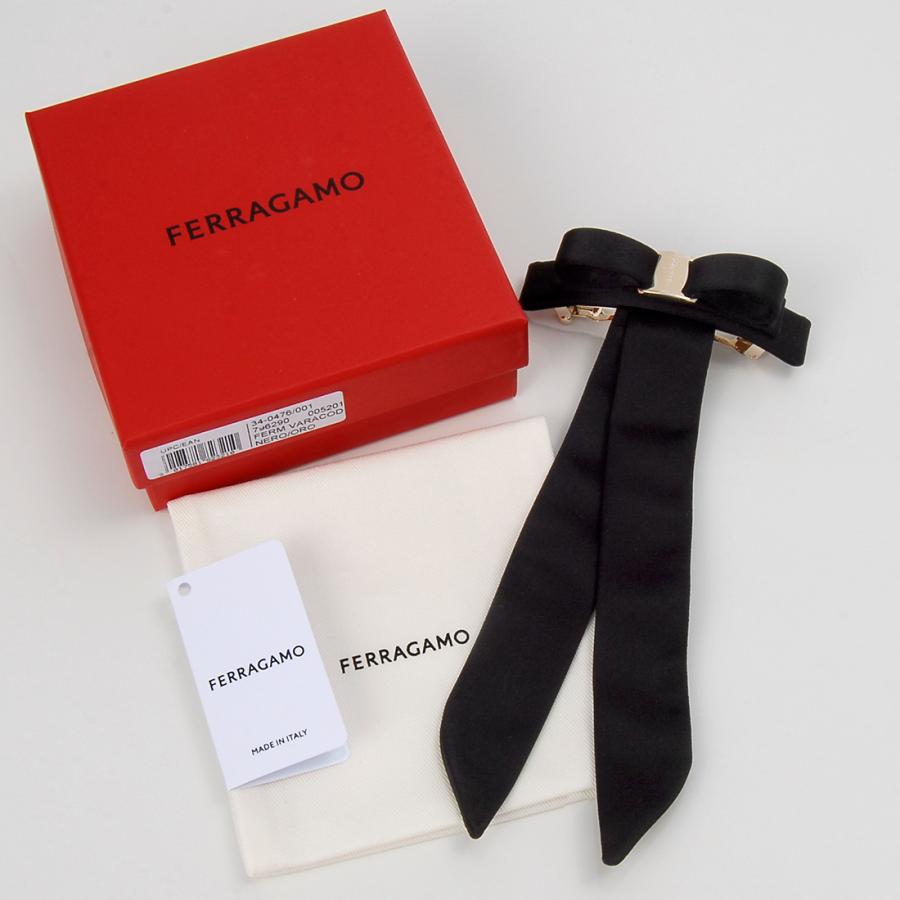 FERRAGAMO ブラックリボン　バレッタ FERRAGAMO（フェラガモ） ヴァラ バレッタ 34 0476 796290 リボン ヘア