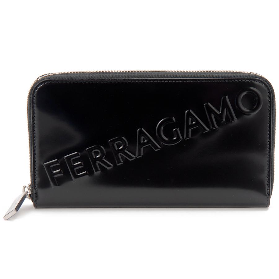 FERRAGAMO Ferragamo フェラガモ 長財布 メンズ ブラック 66 FERRAGAMO Ferragamo フェラガモ 長財布 メンズ ブラック 66