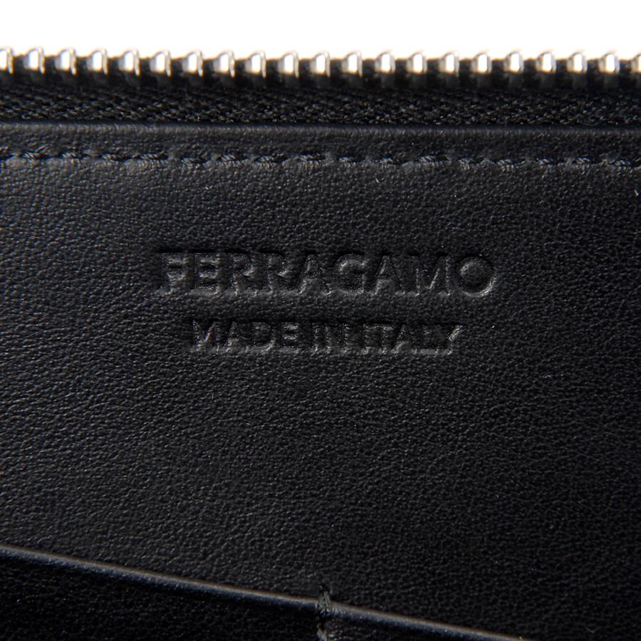 フェラガモ Ferragamo 長財布 メンズ ブラック 66 1212 764219 EMBOSSED FERRAGAMOの画像